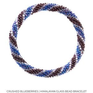 Nogu Crushed Blueberries | Himalayan Glass Bead Bracelet
